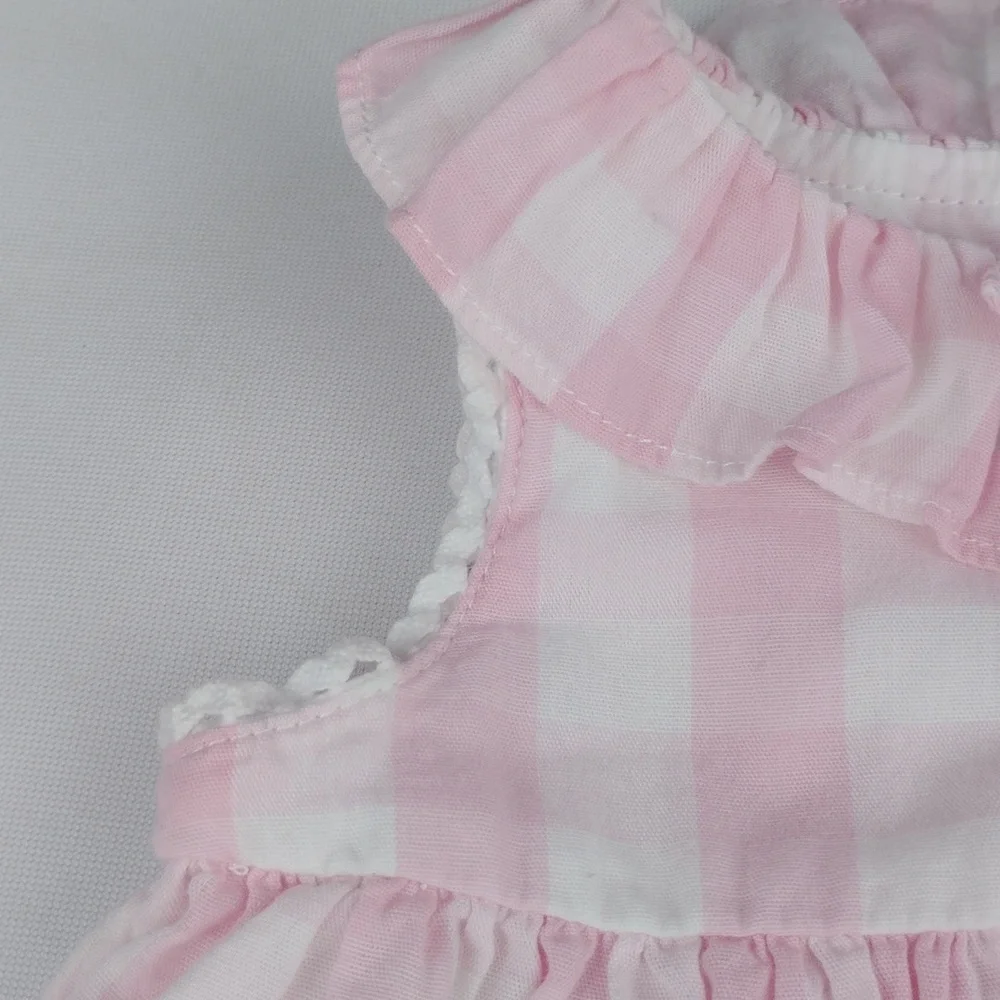 Juicy Couture Light Pink Gingham Ruffled Dress And Pants Set.